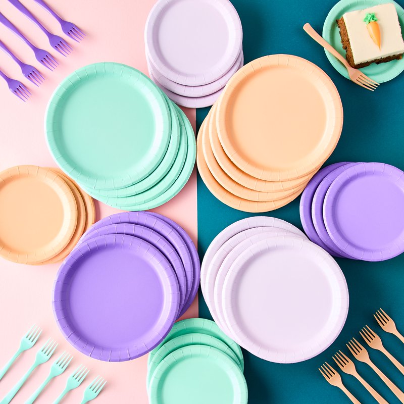 Disposable Purple Paper Plates 9-Inch, Pack of 20 | Party & Event Tableware