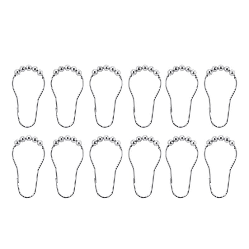 Black and White Braid Shower Curtain Set with Hooks - 72x72 Inches