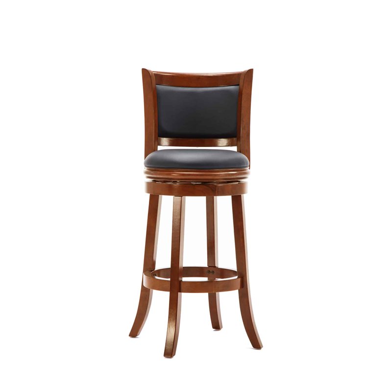 Augusta Swivel Wood Bar Stool - Amber Finish, Eco-Friendly Design