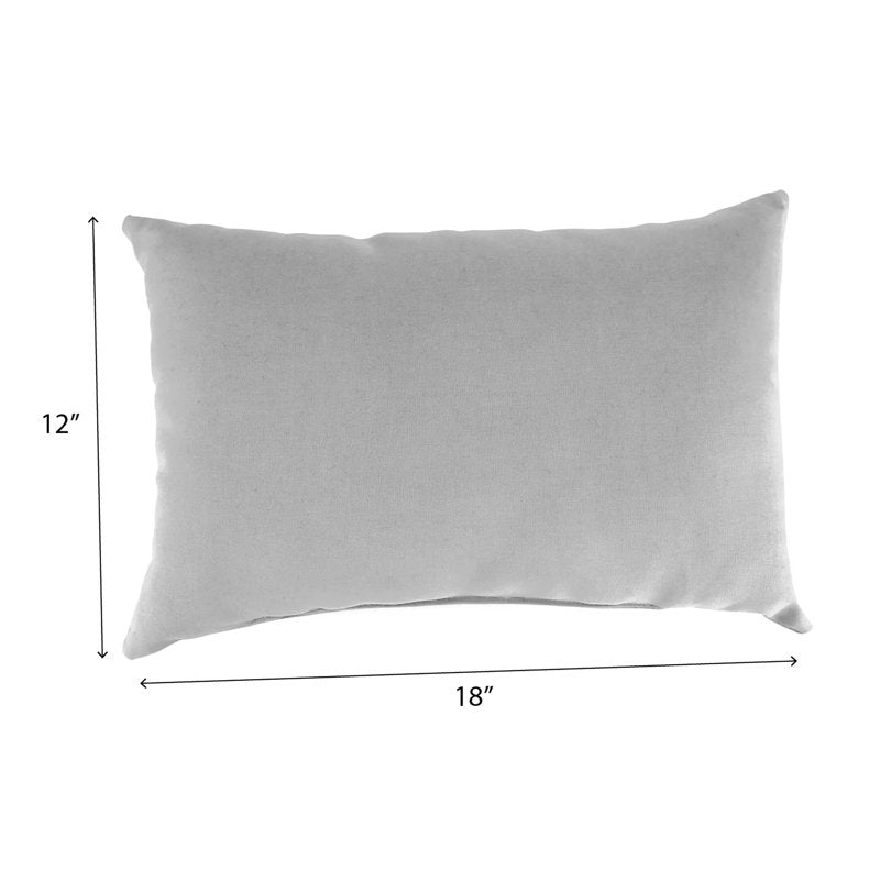 Outdoor Lumbar Throw Pillow Set - Gallan Cedar Grey Stripe, 12x18 Inches, 2 Pack