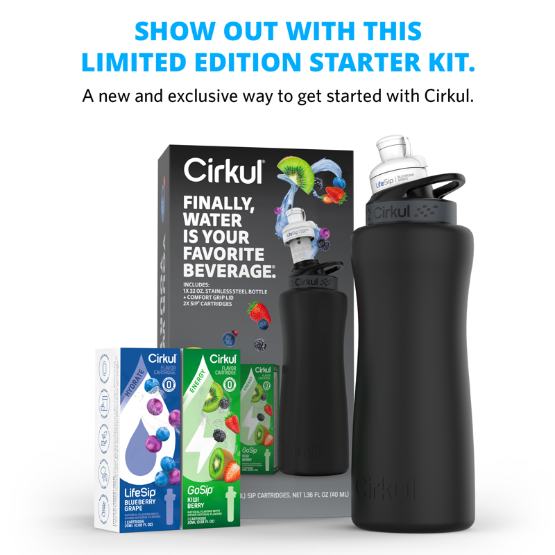 Cirkul 32oz Matte Black Stainless Steel Starter Kit - 4 Pack