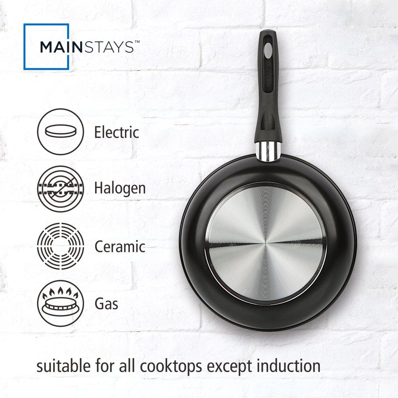 Non-Stick Aluminum Skillet 9.5" - 6 Pack, Dishwasher Safe