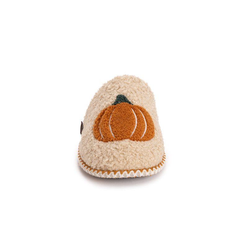 Women's Punch Needle Slippers - Fall Halloween Novelty Scuff Shoes - Classic Pumpkin S (5-6)