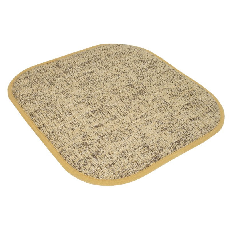 Memory Foam Chair Pad Cushion 4-Pack - No Slip Back, 16x16, Camel Brown