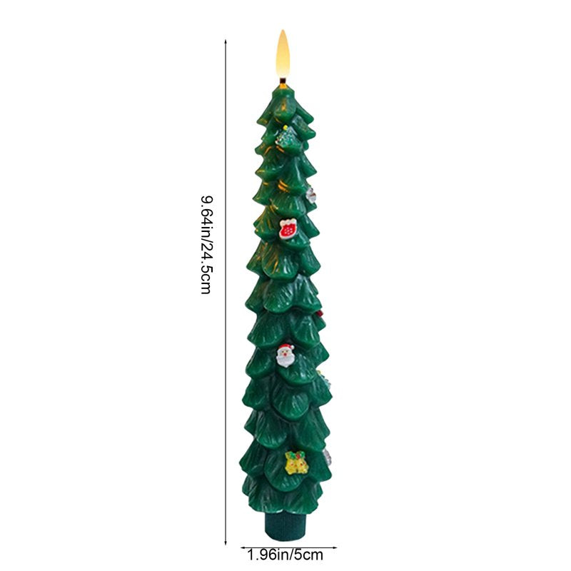 LED Christmas Flameless Candle Light - Green C - 9 Inch Acrylic Holiday Night Light