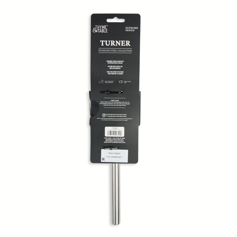 Stainless Steel Turner with Heat-Resistant Silicone Head - Modern Design