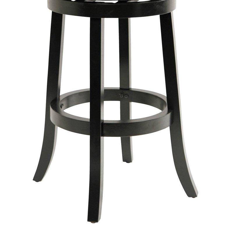 Swivel Wood Bar Stool - 29in Black Finish