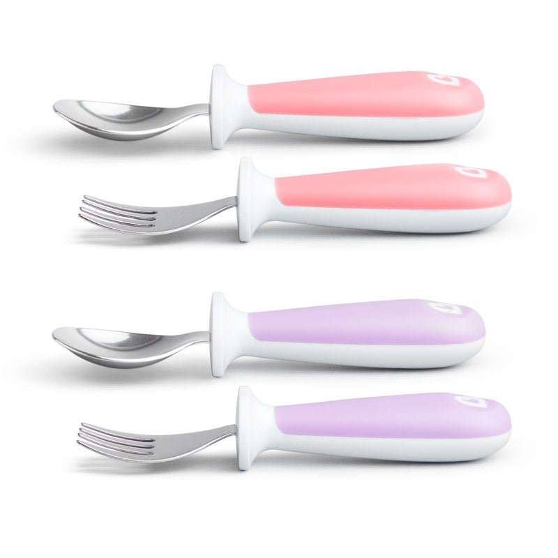 Toddler Fork and Spoon Set - Pink/Purple, 12+ Months, 4 Pack