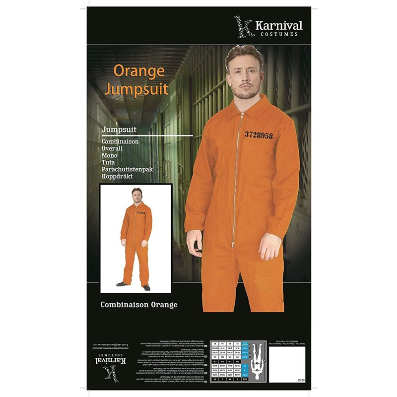 Adult Men's Orange Prisoner Jumpsuit Costume L Halloween Party Cosplay Variation of THIS listing