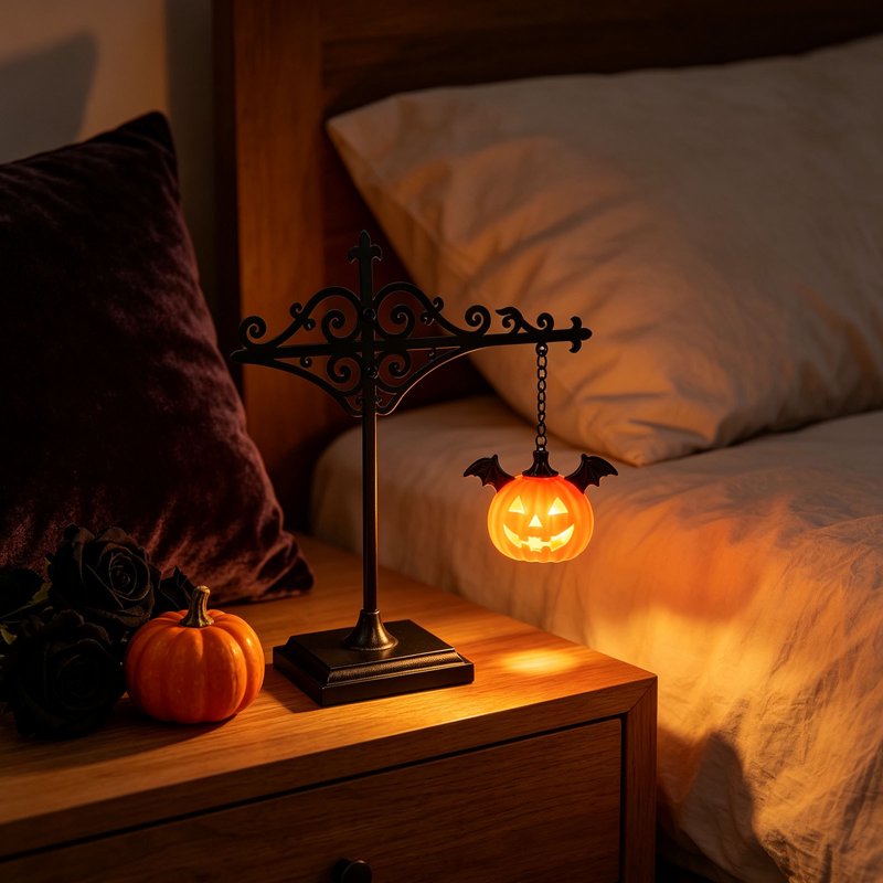 Halloween Bookshelf Lamp AA3 - Ghost Lantern Indoor Night Light Decor