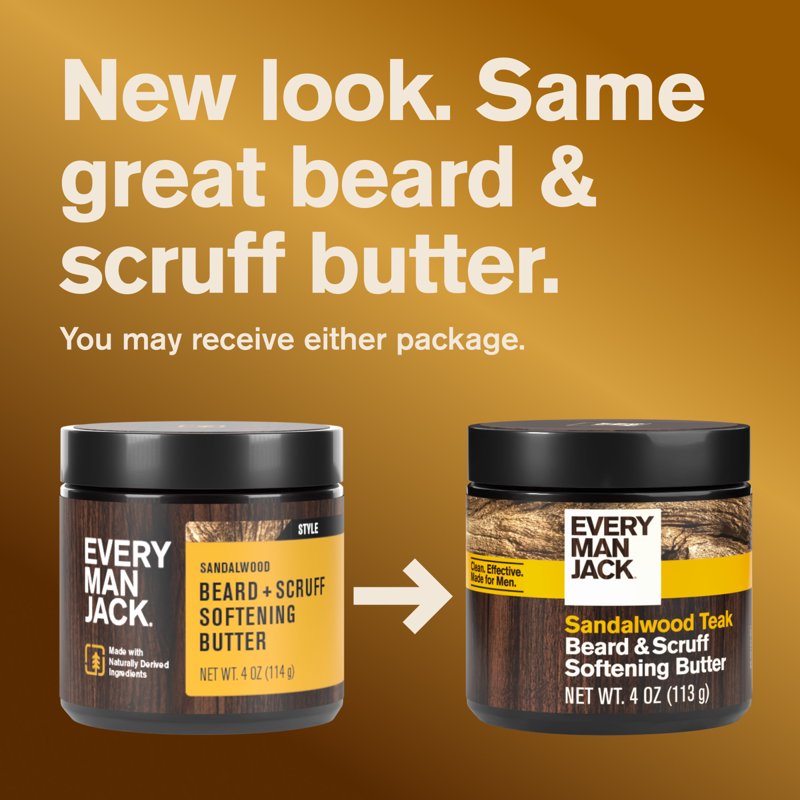 Beard Butter for Men - Sandalwood Teak Hydrating Softening 4 oz