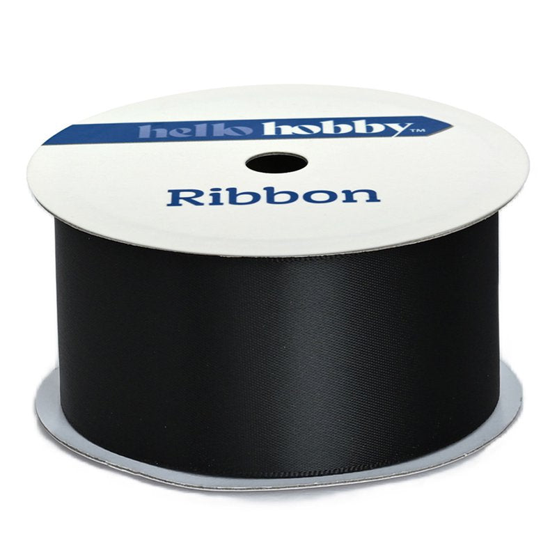 Black Satin Ribbon 1.5 Inch Wide - 7 Yards for Crafts & Gift Wrapping