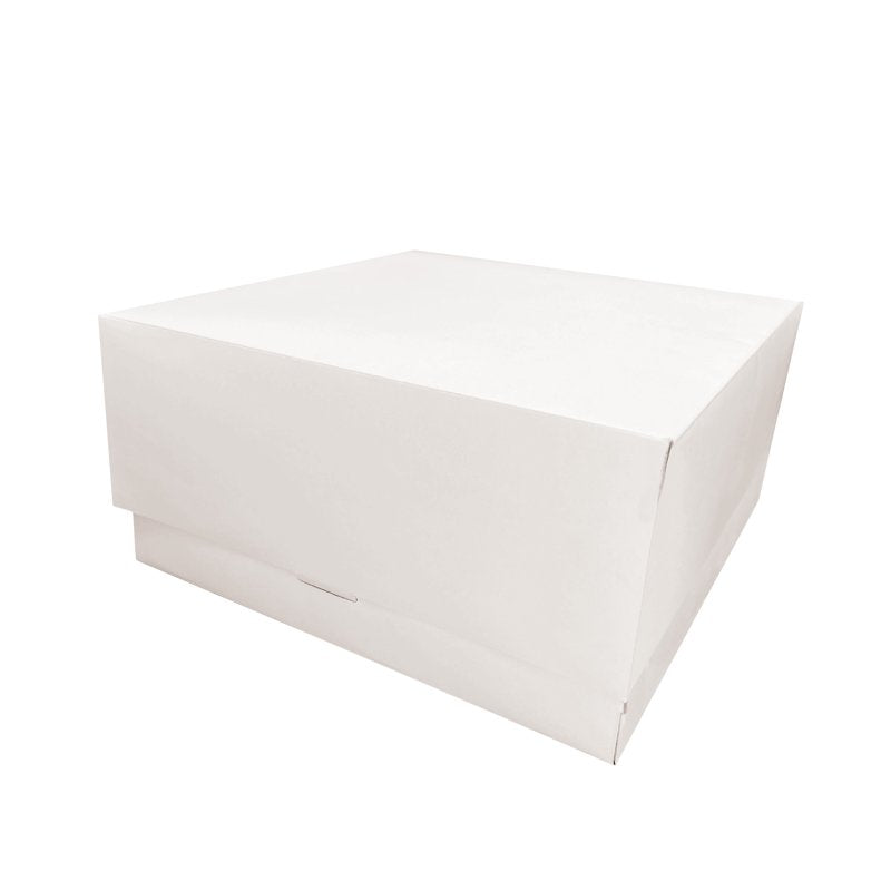8" x 8" x 6" White Adjustable Cake Box - 3 Pack