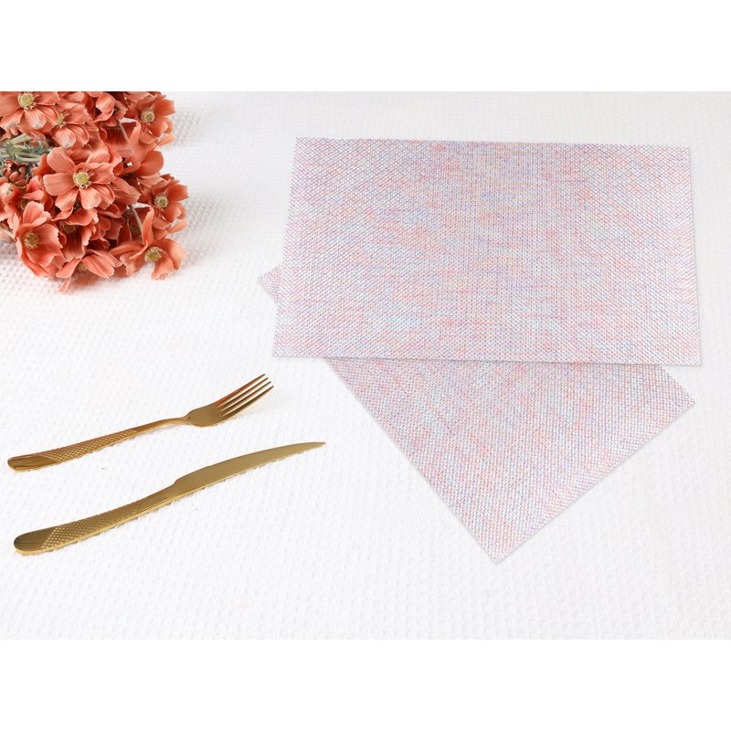 Washable Dark Pink Placemats Set of 6 for Dining Table Decor