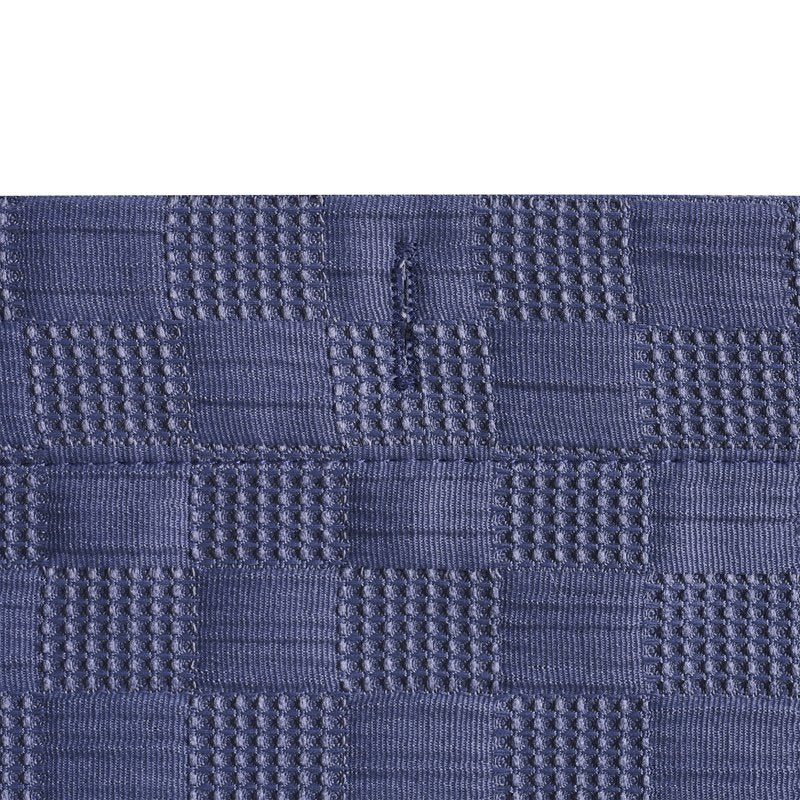 Nightshade Blue Check Matelassé Fabric Shower Curtain - Drew Barrymore - 72 x 72 Inches