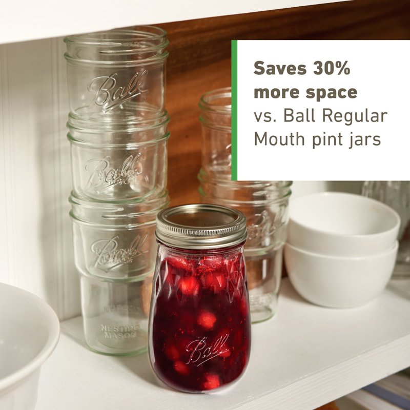 Ball Nesting Mason Jar Set with Lids & Bands - 2 Pack