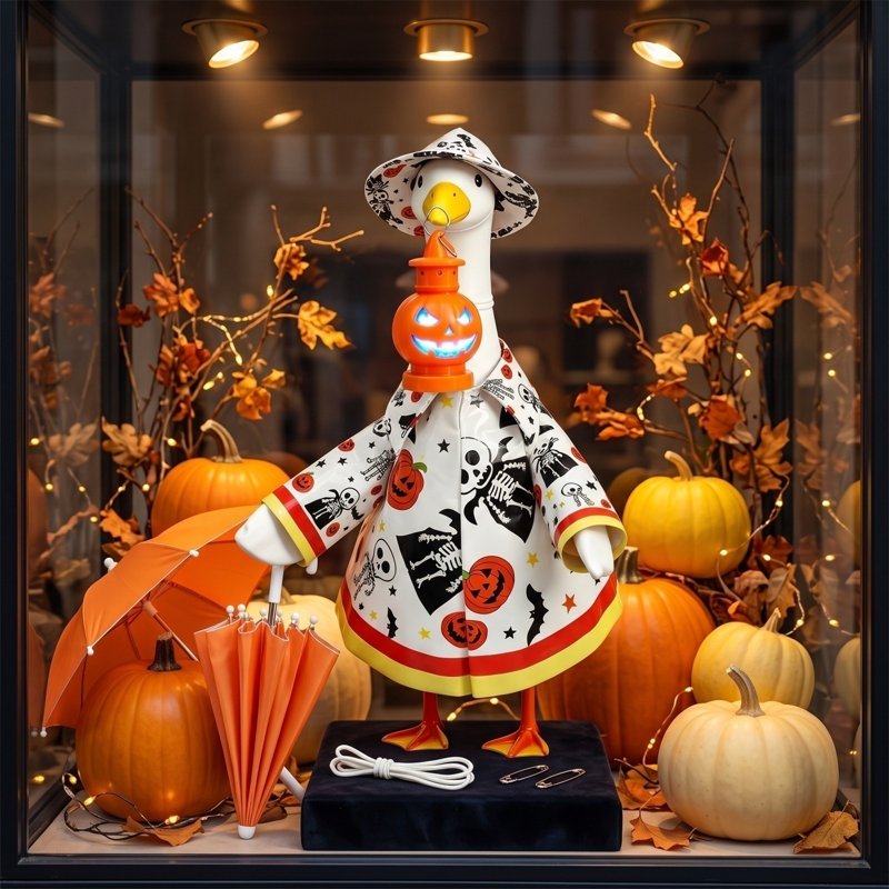 Halloween Porch Goose Costume Set R_50 - 23 Inch Outdoor Garden Decor