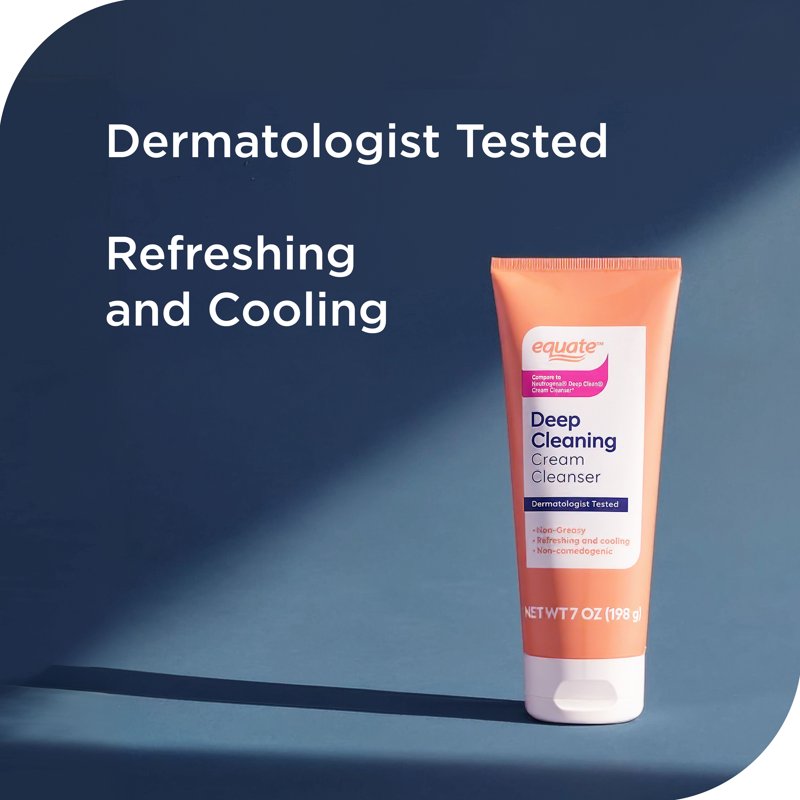 Deep Cleaning Cream Cleanser - 7 oz Face Wash for Dirt, Oil & Makeup