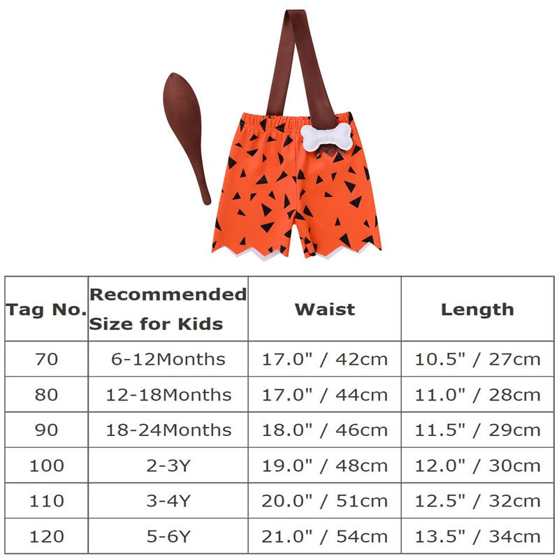 IWEMEK Boy Caveman Costume for Toddler Boys - Orange, Size 5-6Y
