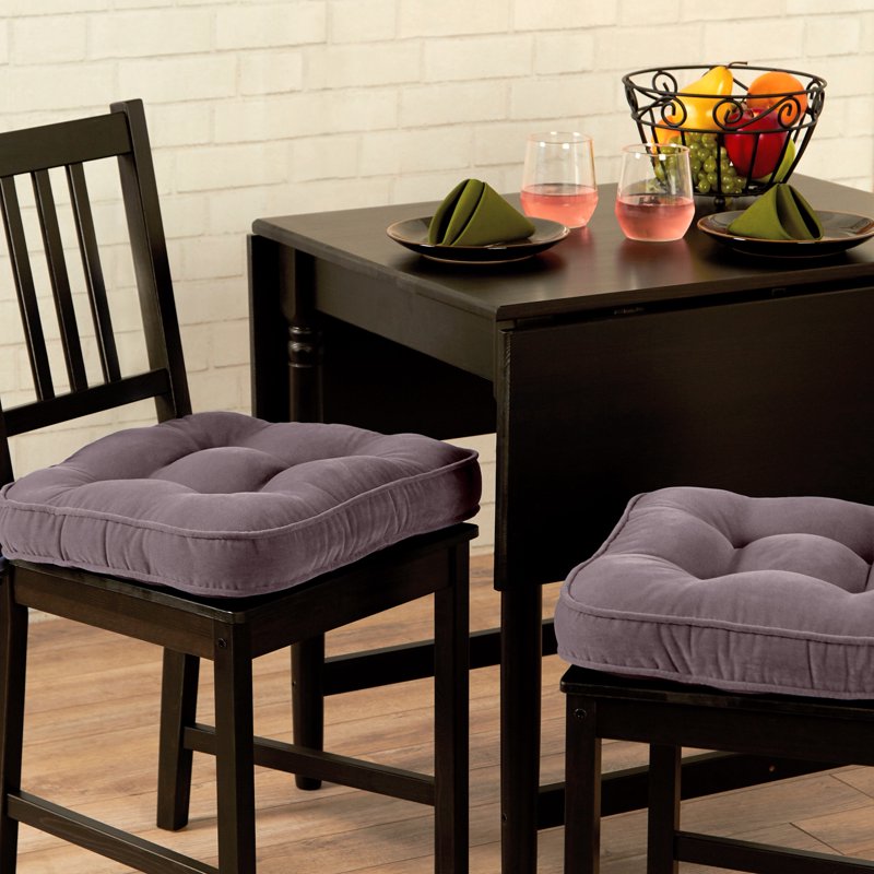Hyatt Microfiber Chair Cushion Set - Gray (2-Pack) 17x15 in