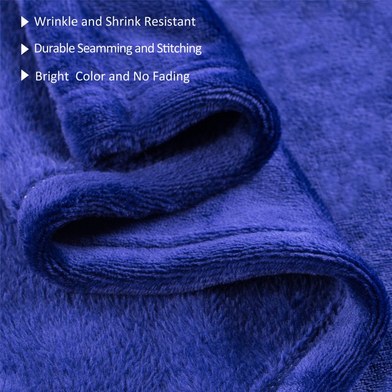 Fleece Throw Blanket Set - Soft Cozy 50x60 Inches, 2 Pack - Navy & Burgundy