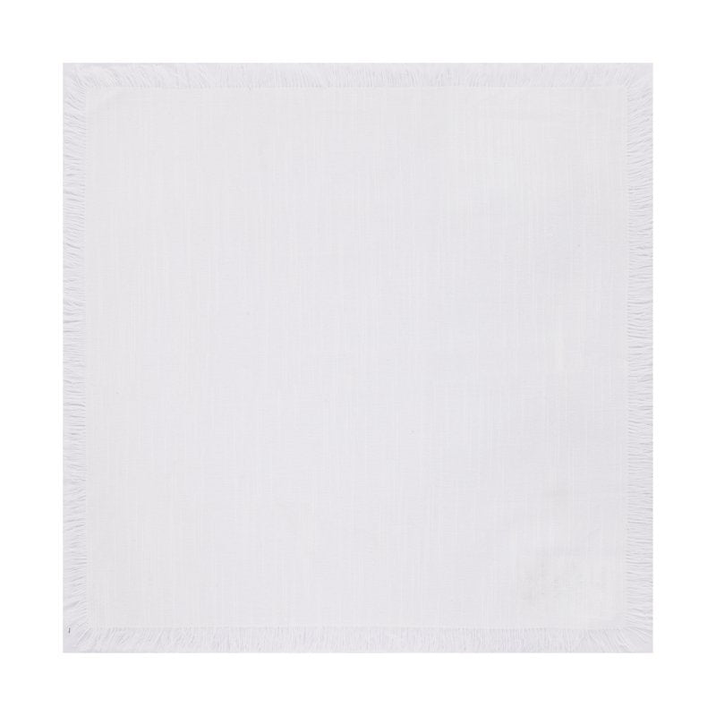 4 Pack White Cotton Napkin Set - 18" x 18" - Machine Washable