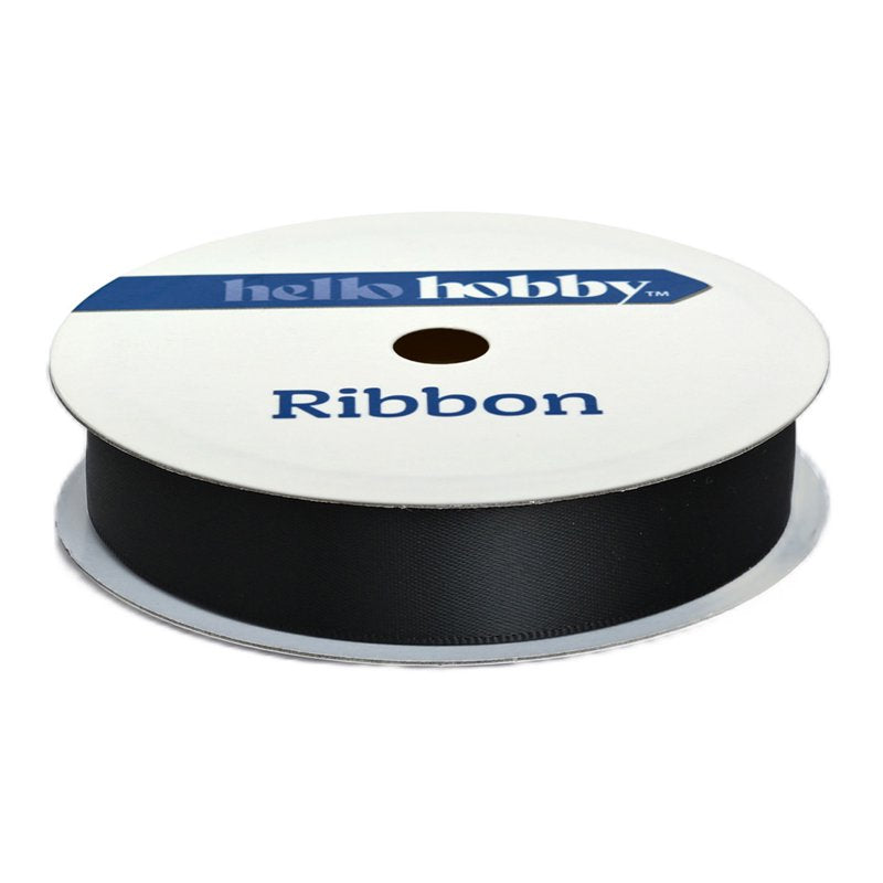 Black Satin Ribbon 5/8 Inch Wide - 7 Yards for Crafts & Gift Wrapping
