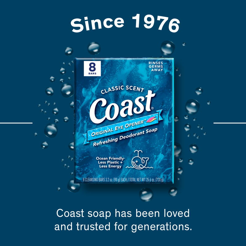 Coast Refreshing Deodorant Bar Soap - Classic Scent, 3.2 oz