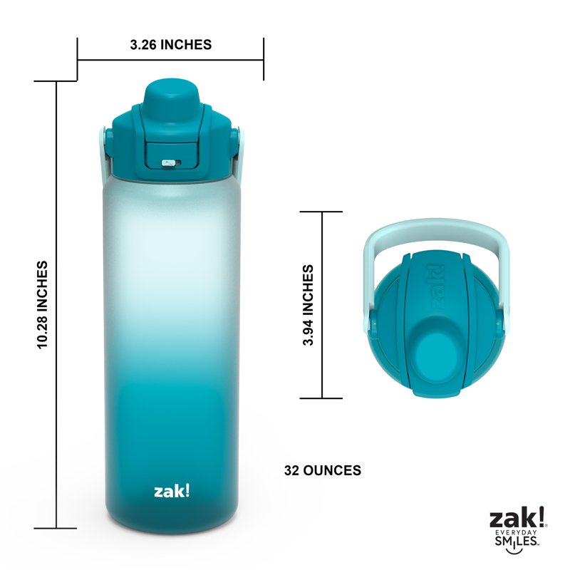 Durable Plastic 32oz Water Bottle with Antimicrobial Spout - Ombre Blue