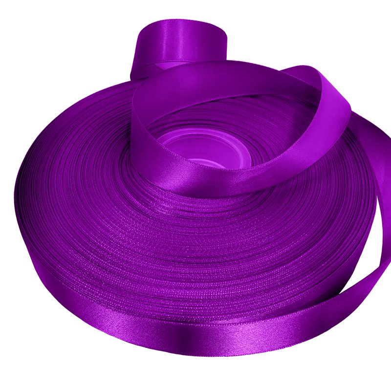 Purple Satin Ribbon 7/8 inch x 100 Yards - Single Faced Craft & Wedding Trim
