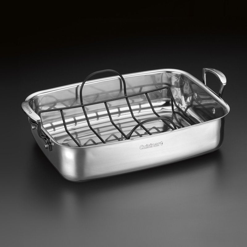 15" Stainless Steel Roaster with Non-Stick Rack