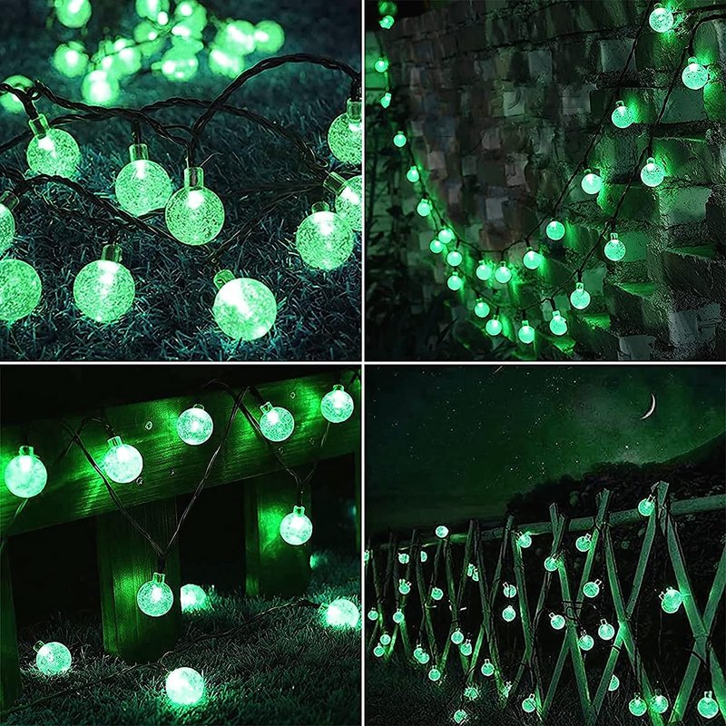 12M 100LED Solar String Fairy Lights - Waterproof Globe Bulb Garden Decor