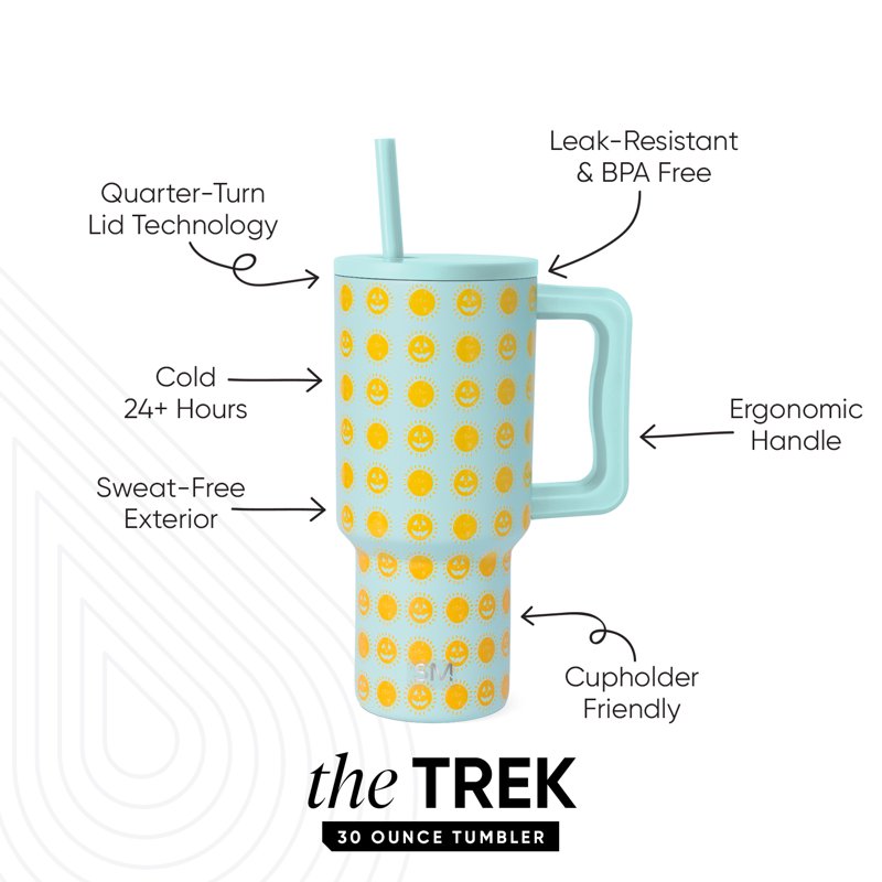 Insulated Stainless Steel Trek Tumbler with Straw Lid - Poolside Pumpkin
