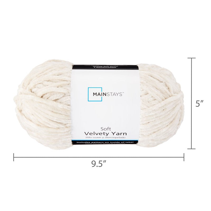 Velvety Yarn 315 Yards - Stone Color, Soft Polyester Craft Thread