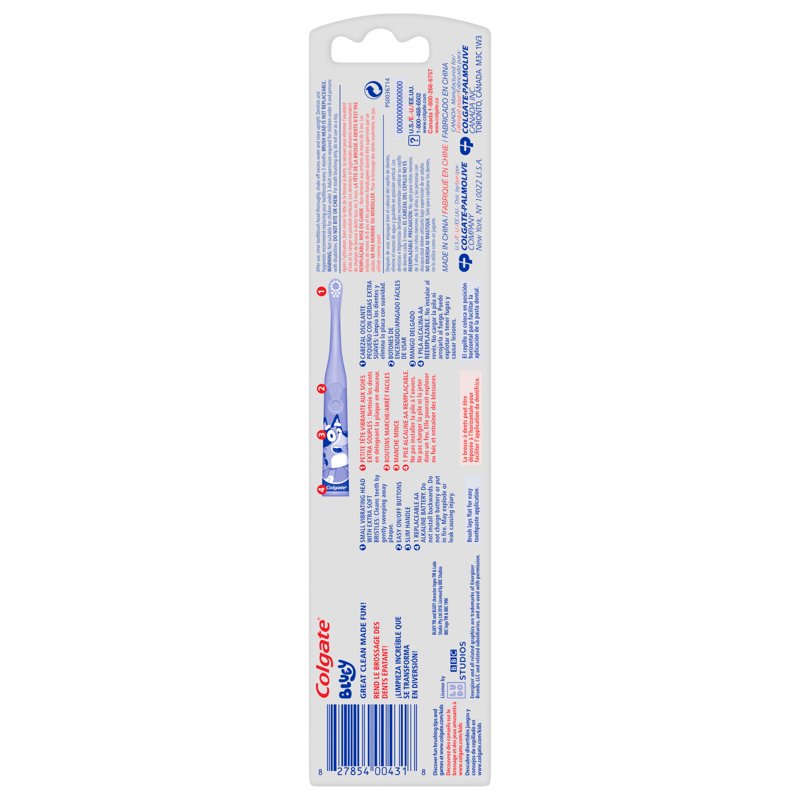 Kids Battery Toothbrush with Bluey Design - Vibrating Brush Head