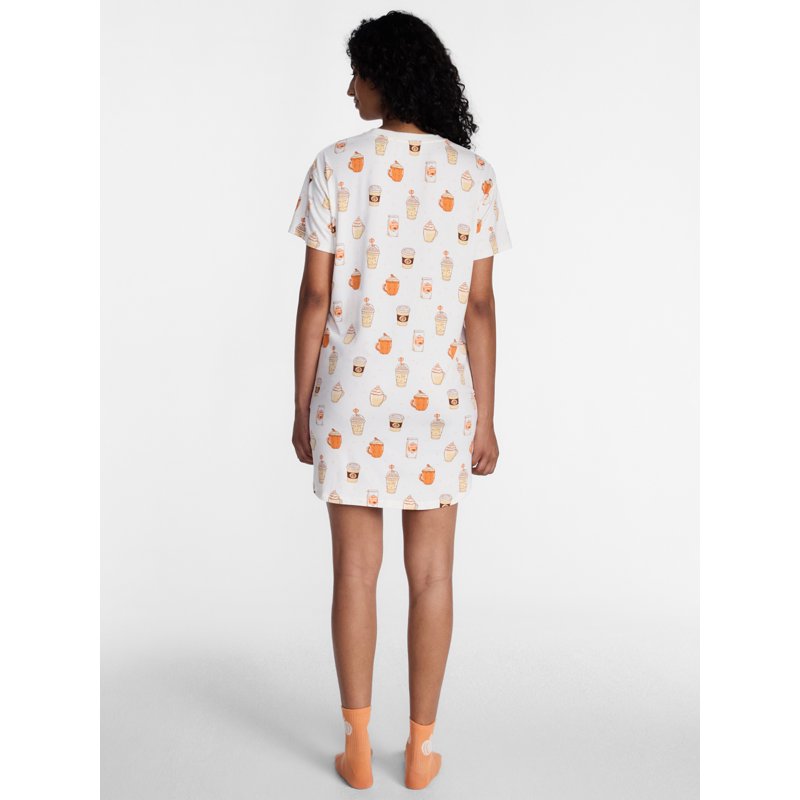 Halloween Women's Sleepshirt and Socks Set - Winter White Coffee XS