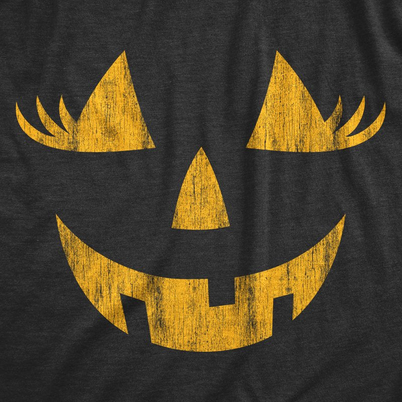 Heather Black Wacky Wendy Pumpkin Halloween T Shirt for Women - Funny Jack O Lantern Tee