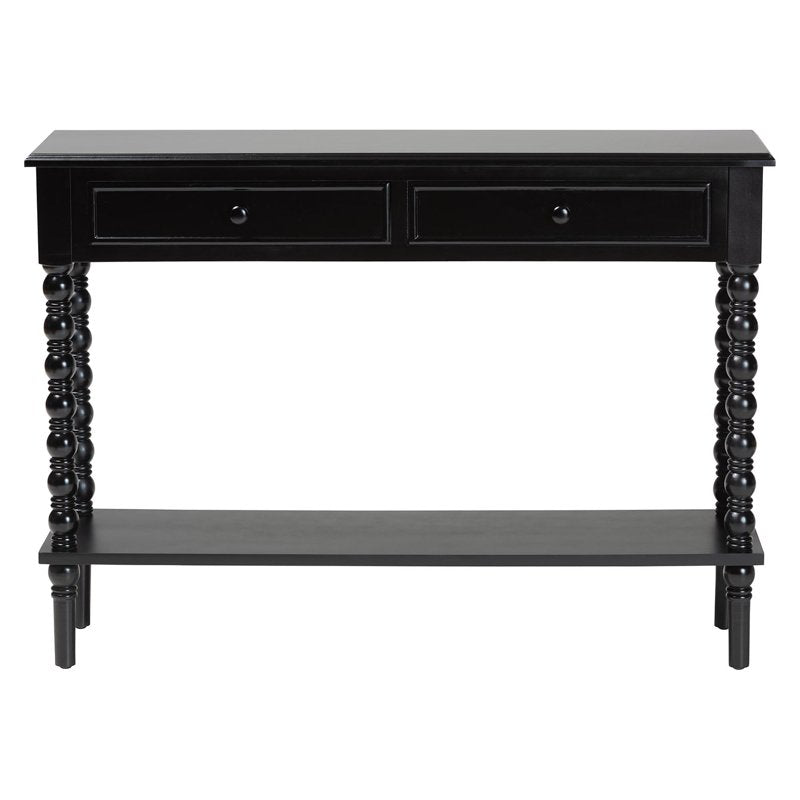 Classic Console Table with 2 Drawers - Black