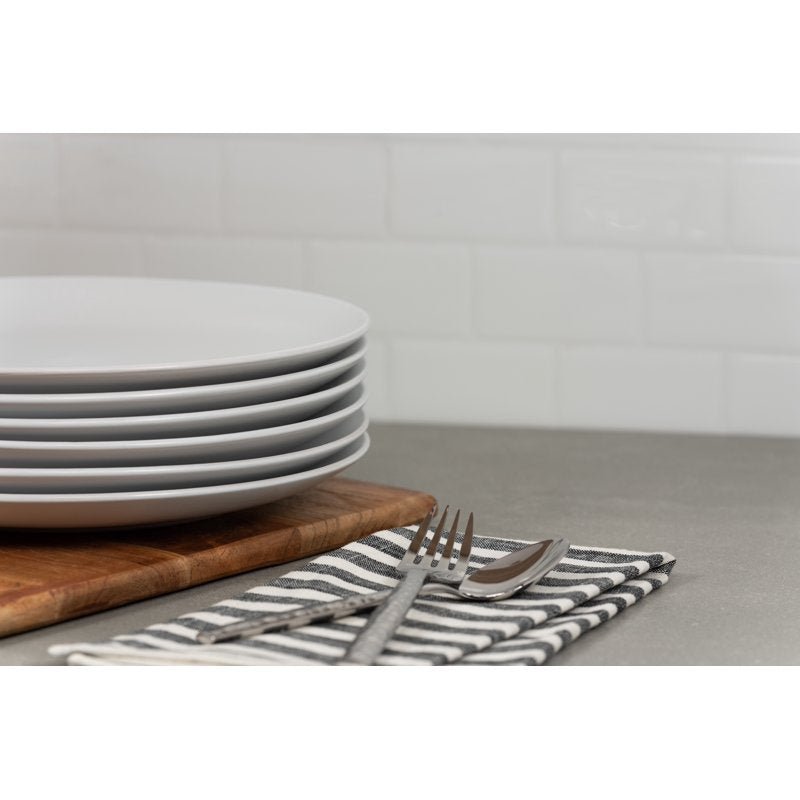 Matte White Coupe Stoneware Dinner Plates - Set of 6