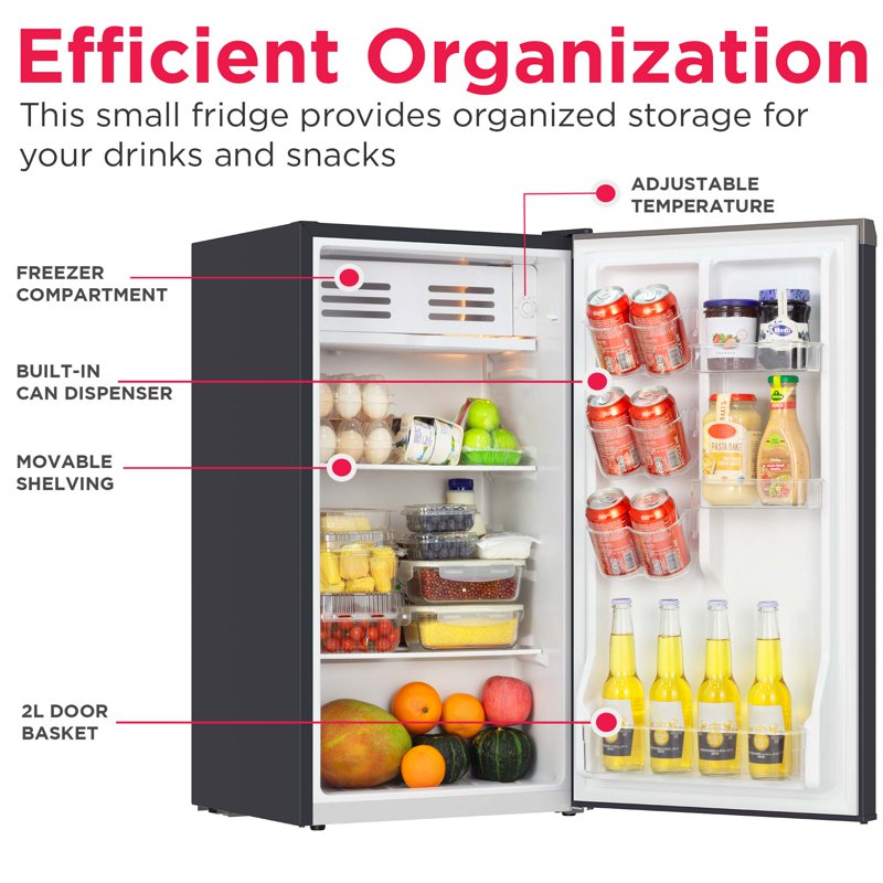 Compact Refrigerator 3.2 Cu. ft. with Chiller Compartment - Slate