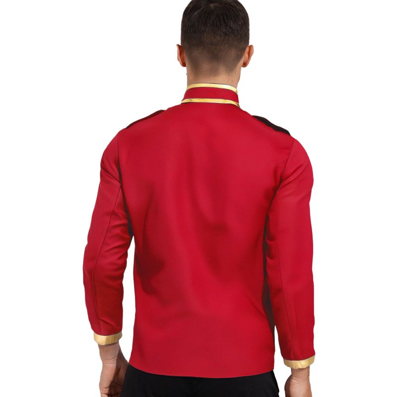Medieval Royal Prince Costume Coat for Men - Red XXL Renaissance Embroidered