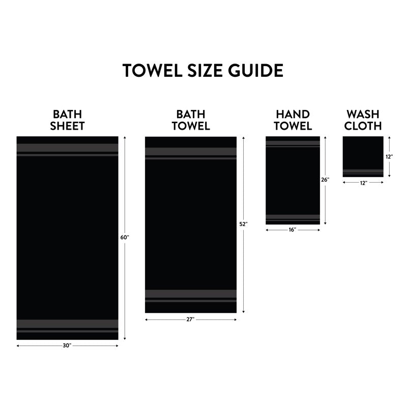 Mainstays Basics Black 6-Piece Cotton Towel Set - Bath, Hand & Washcloths
