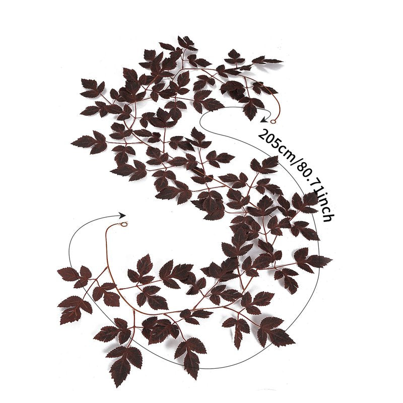 Fall Leaf Garland with Flexible Wire Stems - Red A Autumn Foliage Decor