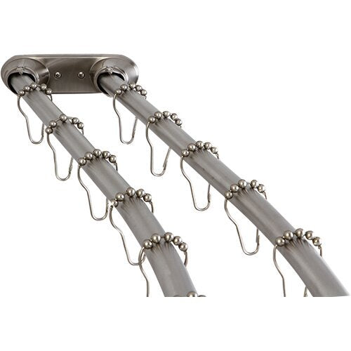 Adjustable Double Curved Stainless Steel Shower Curtain Rod - 60-72 Inches, Oil Rubbed Bronze