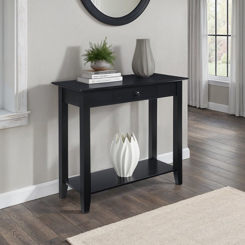 American Heritage Hall Table with Drawer - Black