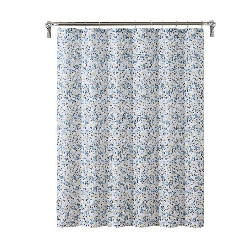 Fabric Shower Curtain & Medium Weight Liner - Multi Ditsy Floral, 72x72, Blue & Yellow, Variation of Curtain & Liner