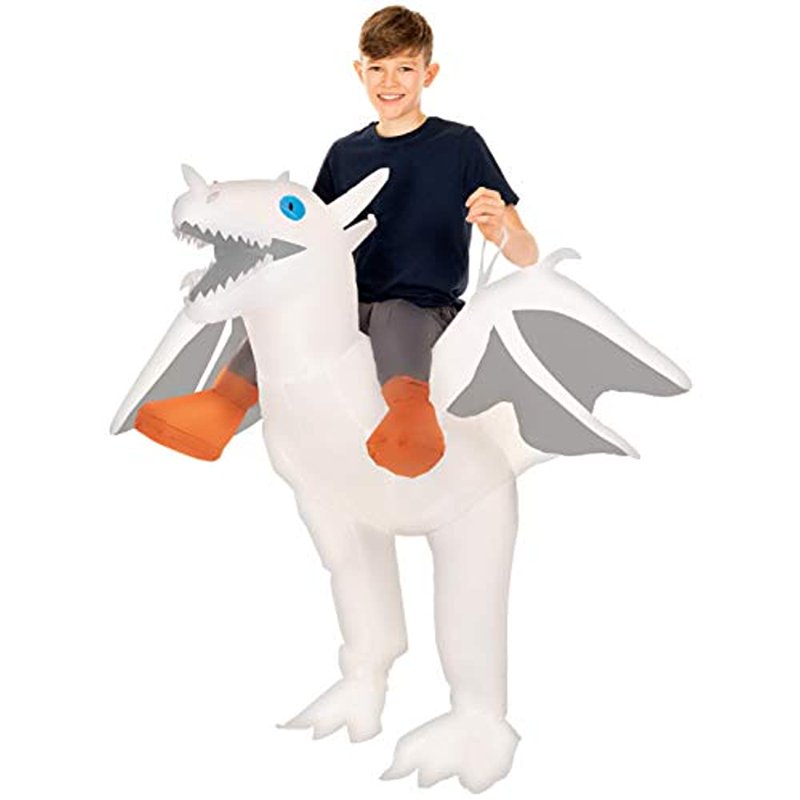 Kids Inflatable Ride-On Dragon Costume Halloween Fancy Dress