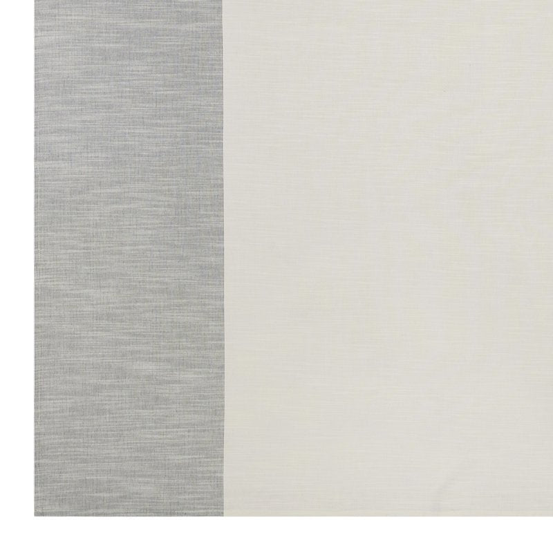 Jett Stripe Cotton Tablecloth 60" x 84" - Vanilla Dream & Grey Stone