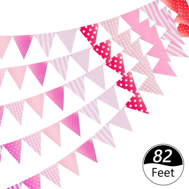 Red Love Pennant Banner String - 82ft, 120 Flags, Party & Event Decor - Variation of THIS listing