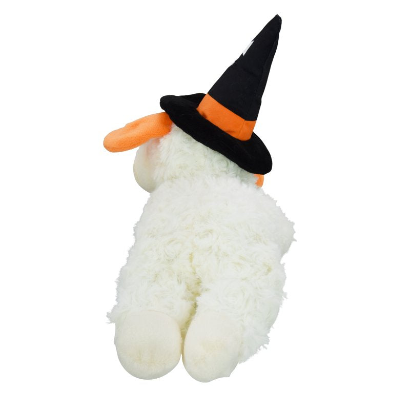 Halloween Lamb Chop Plush Dog Toy with Witch Hat Squeaky Pet Toy